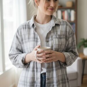 Aeropostale Gray Plaid Shirt